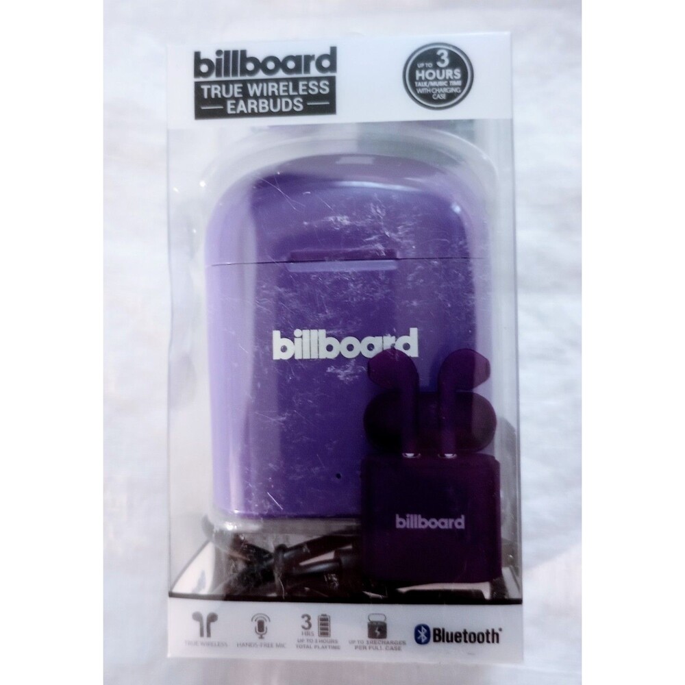 NEW Billboard Wireless Bluetooth Earbuds Headphones w/Hands Free Microphone